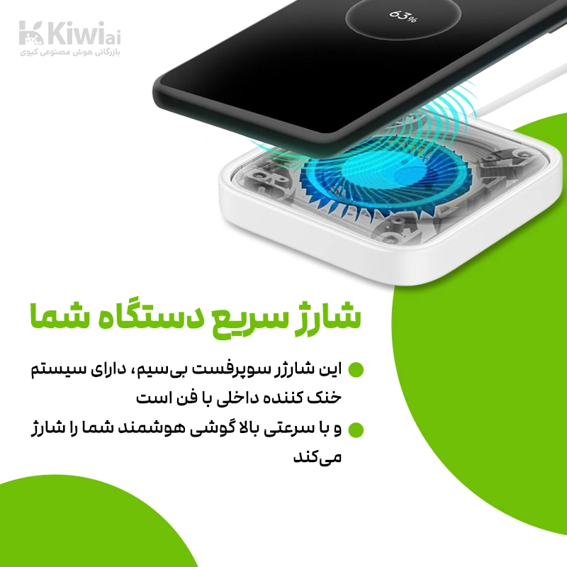 شارژر بی‌سیم 15 وات سامسونگ مدل EP-P2400BBEGAE
