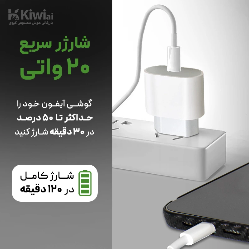 خرید شارژر دیواری 20 وات اصل اپل مدل 20W USB-C